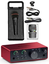 Focusrite Scarlett Solo 4th Gen Studio Recording USB Audio Interface+Microphone