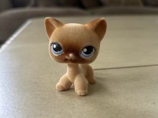 Littlest Pet Shop LPS #318 Flocked/Fuzzy Shorthair Cat