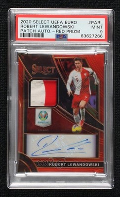 2020 Select UEFA Euro Preview Red Prizm 2/10 Robert Lewandowski Patch Auto 0kr0