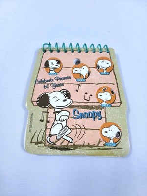 Peanuts New Vintage Dancing Snoopy Peanuts Celebrate 60 Years Notebook 4x4.5''