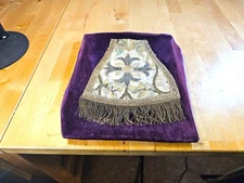 18th c. French Embroidery Fragment of Dominican Ecclesiastical Stole Antique