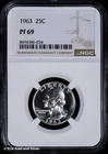 1963 25C Silver Proof Washington Quarter NGC PR 69