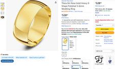 £600 4.41g 9ct Gold 9mm Wide Theia Amazon Wedding Ring L Bought as Dress Ring