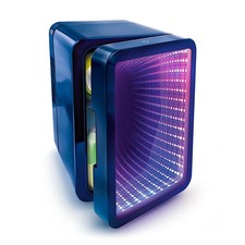 USB Mini Fridge with LED Infinity Mirror - Compact Cooler for Gamers & Students