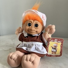 Vintage RUSS Wee Troll Kidz Doll 10" Sarah W tag Pilgrim thanksgiving Troll