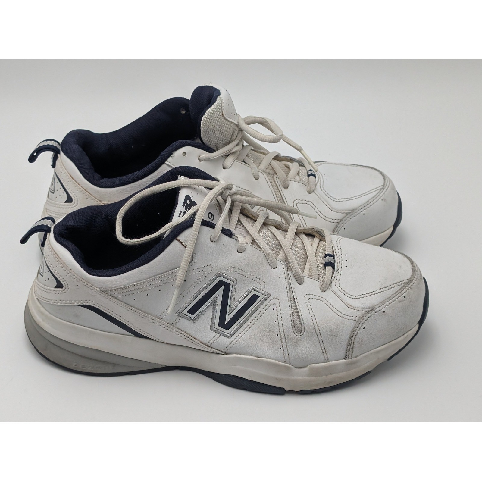 New Balance 619 Mens White Navy Leather Training Shoes 4E Extra Wide MX619WN2 10 thumbnail 3