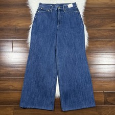 J. Crew Size 29 Medium Dark Wash High Rise Superwide Leg Denim Jeans BX948