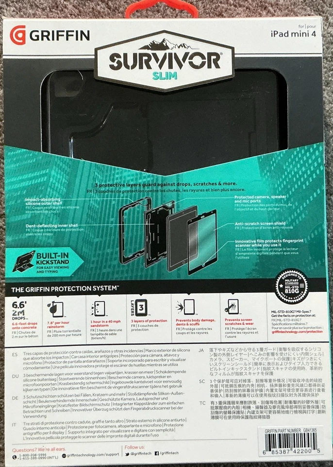 Griffin Survivor Slim Protective Case For iPad mini 4/5 GB41367 - Image 2 of 4