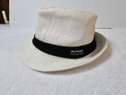 Panama Jack Hat Fedora Mens Medium Straw Lightweight Summer Beach Black Band