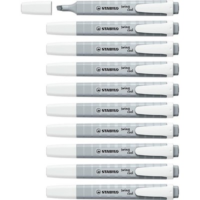 Highlighter - STABILO swing cool Pastel - Pack of 10 - Dusty Grey