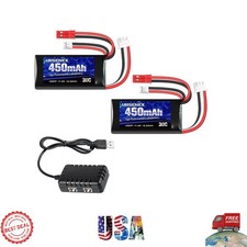 Reliable 7.4V 450mAh Lipo Battery with USB Charger for Ultimate RC Experience