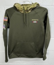 New England Patriots Hoodie NFL Football Salute To Service Nike Dri Fit / Medium
