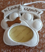 Resin Pet Dog Memorial Ornament Paw With Photo Frame