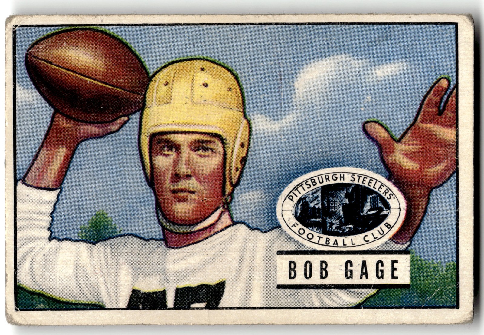 Bob Gage #131 Football Cards 1951 Bowman trading card — raw and PSA graded price guide