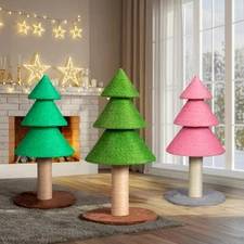 31.5inch Christmas Tree Large Sisal Cat Scratching Post Tower for Indoor Cats