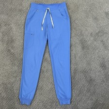 Figs Zamora Jogger Scrub Pants Women  s Small Tall Blue 6-Pocket Yoga Waistband