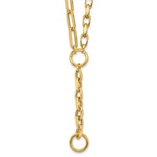14k Yellow Gold Polished Paperclip Link Y-drop Necklace 18" 11.83gm