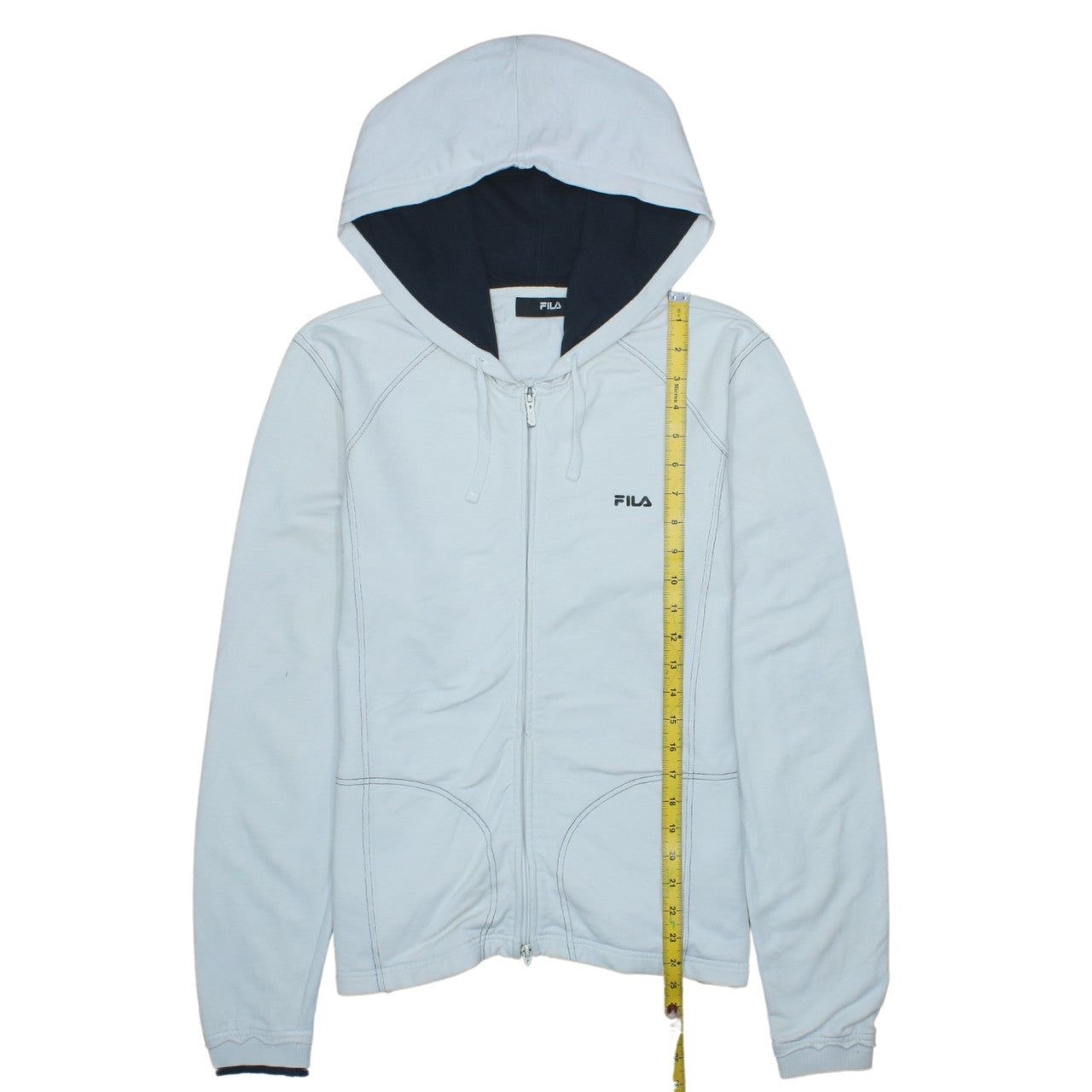 Fila White Hoodie Womens L image 6