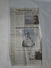 September 16,2001 Newspaper Bush Braces U.S. for War 9/11 Special Report Edition