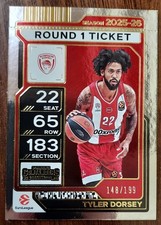 25-26 Panini Contenders Euroleague Round 1 Ticket Tyler Dorsey /199