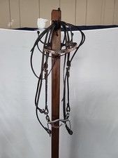 Silver Western Show Headstall - Bridle - brown Leather
