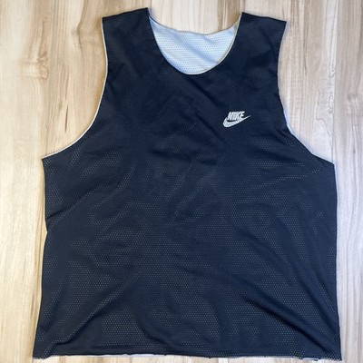Vintage Nike Swoosh Mens Large Reversible Basketball Black/White Mesh Jersey EUC