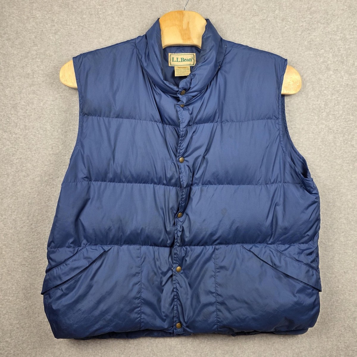 Vintage LL Bean Vest Mens 2XLT Blue Goose Down Puffer Quilted 