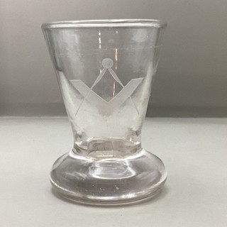 Antique Masonic Firing Glass With Engraved Square & Compass Symbol (C1) NS#8670