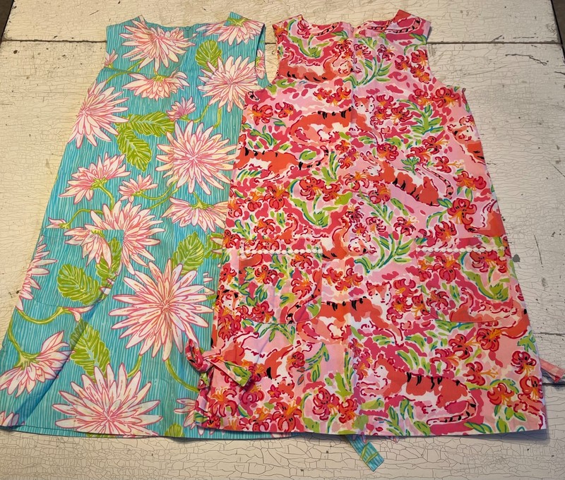 Girl's LILLY PULITZER Size 8 Multi-Color Floral + Tiger Theme Shift Dress Lot