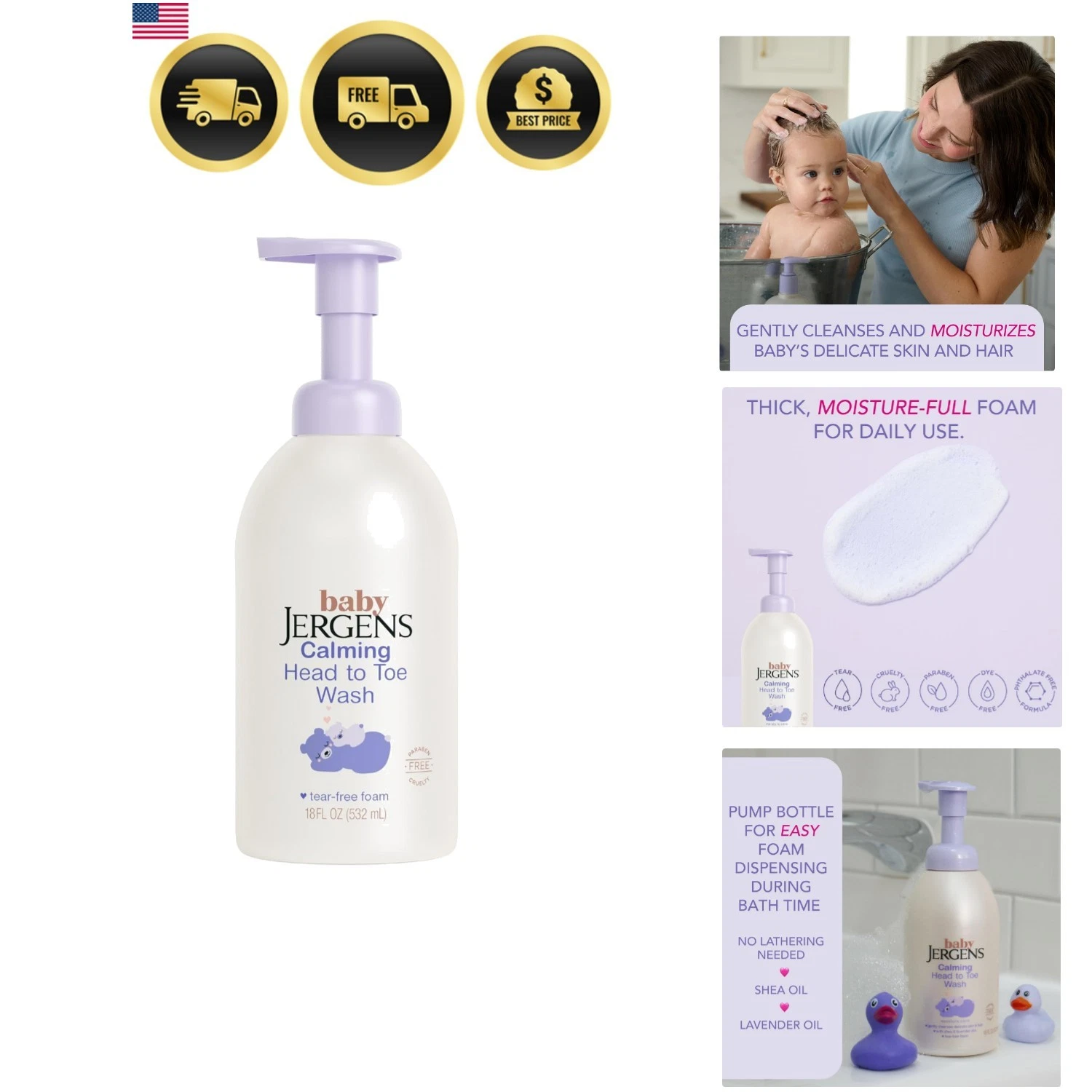 Baby Calming Head to Toe Foaming Wash, Baby Shampoo and Body Wash, Baby Shamp...
Opens in a new wind