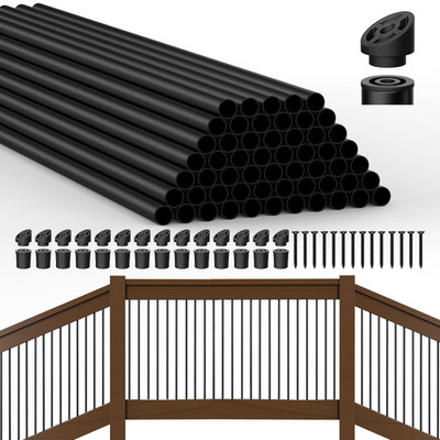 56 Pack 32'' Aluminum Deck Balusters,3/4'' round Deck Railing Spindles with Conect