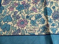 Vintage LIBERTY OF LONDON Scarf 100% Silk Square Flowers Floral Print (Flawed)