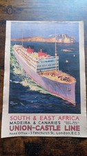 Union Castle Line Schifffahrt Schiffsplakat a...