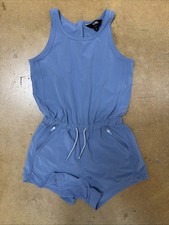 Athleta Girl Romper Slate Blue Size S/7 Drawstring  Pockets Casual