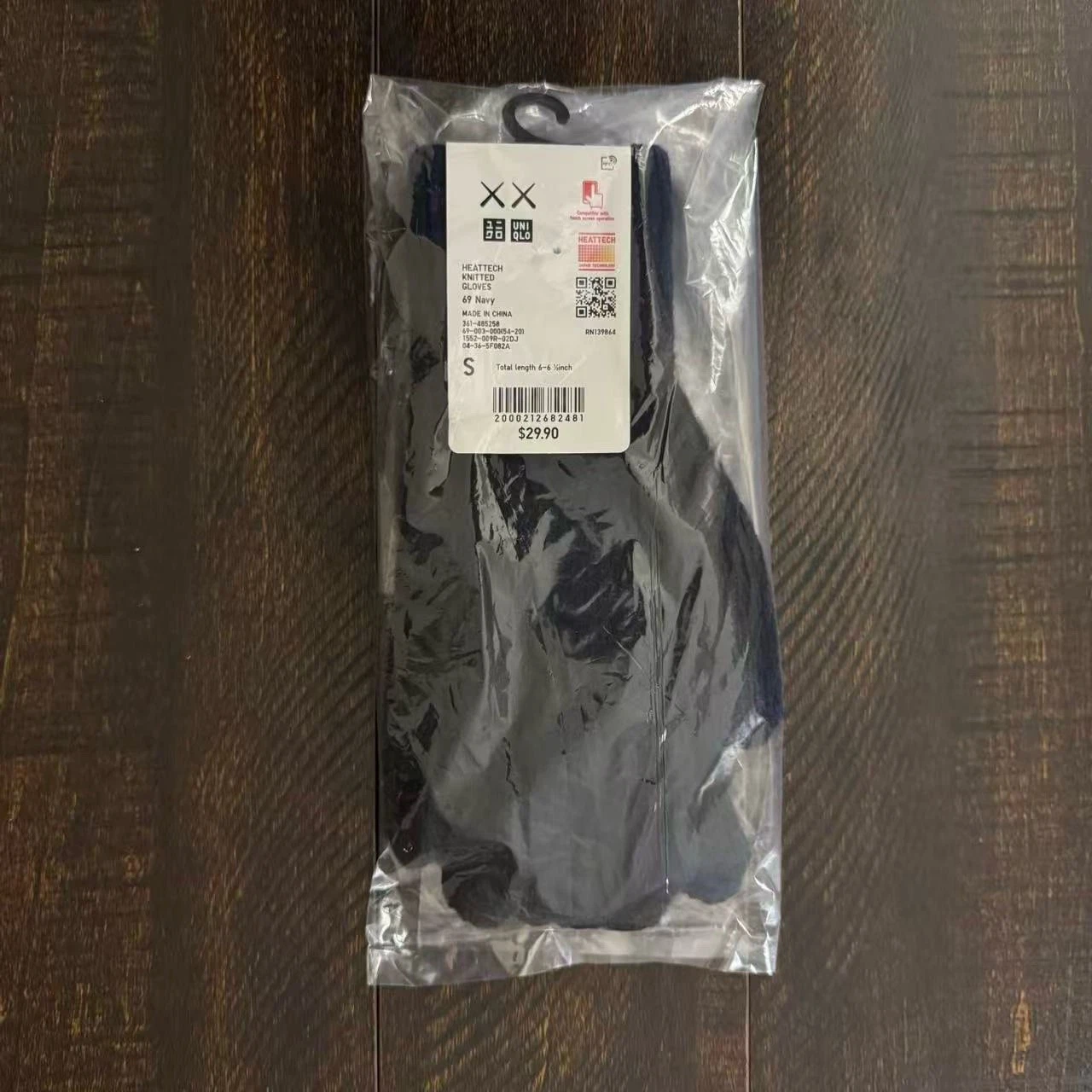 Kaws Winter x Uniqlo Heattech Knitted Gloves Navy Size S