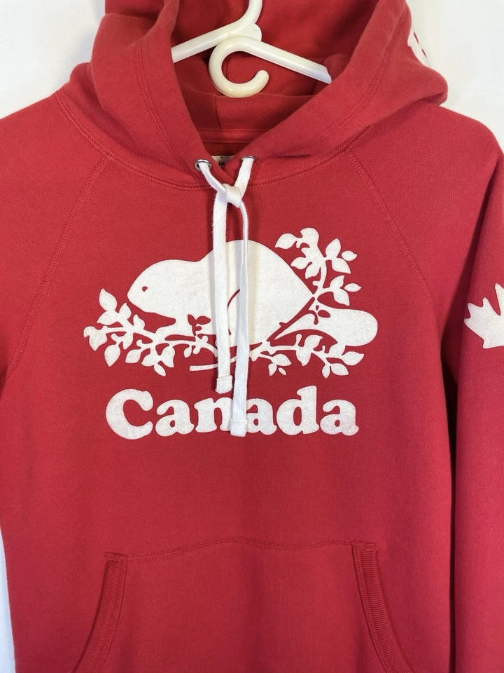 Sudadera deportiva con capucha roja Roots Canada Beaver XS/pequeña Foto 4 de 4