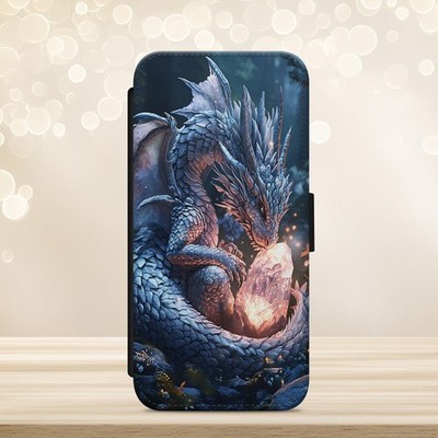 Drachen Handyhülle iPhone Samsung Pixel Flip Wallet Cover Mystical Fantasy Gothic