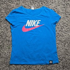 Nike Womens 3XL Blue Graphic T-Shirt Short Sl...