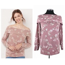 LC Lauren Conrad - Floral Off Shoulder Sweatshirt - Small - NWT 40