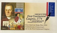  AMERICOVER 2024 5939 First Continental Congress Salutes Connecticut Slogan CXL 