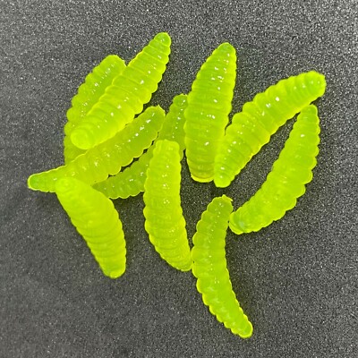 50 x Green Artificial Imitation Soft Maggot / Grub Bait Coarse Fishing 
