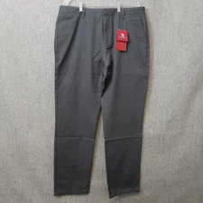 New Camel Crown Pants Mens 40x34 Gray Long Straight Leg Button Pockets Casual