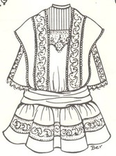 Period DOLL DRESS 27 - 28" PATTERN Victorian German French 971