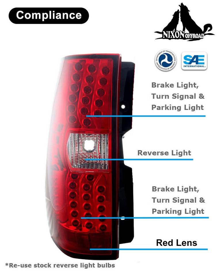 MOSTPLUS LED Tail Lights Assembly Rear Compatible for 2007-2014 Chevy Tahoe Suburban GMC Yukon Denali Smoked Tinted Style Set of 2 in Arabia | Whizz Tail Light Assemblies
