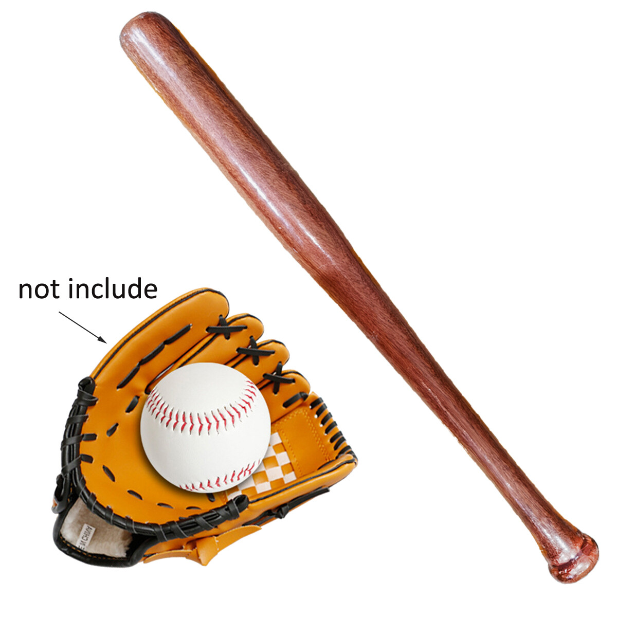 Baseball Bat Heavy Duty Wooden Rounders Softball Wood Hardwood Solid