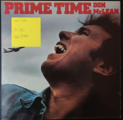 Don McLean Prime Time Vinyl Record VG+/VG INS3011 1977 1st Press