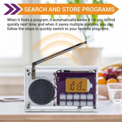 DIY Digital Radio Kit with Clock FM 87-108MHZ Digital Radio LCD Display7732