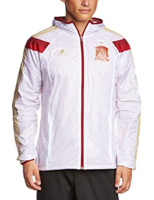 Adidas Vintage Rare Spain Woven Nylon Glanz Anthem Jacket White Red Gold