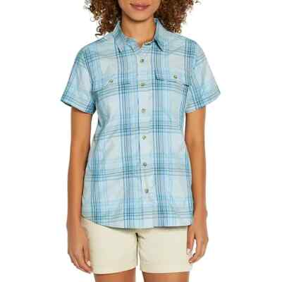 #ad Eddie Bauer Ladies Short Sleeve Adventure Top Size XXL Ancient Water Starling $14.25