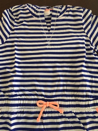 NWT Gymboree Girl Swim Shop Gym Navy Stripe Cover Up 4 5 6 - Picture 2 of 5